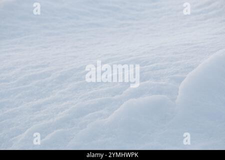 Ripple pattern on fresh white snow texture background Stock Photo