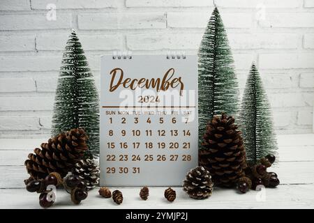 December 2024 monthly calendar for planning and management Stock Photo