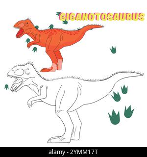 Educational game coloring book dinosaur vector Stock Vector