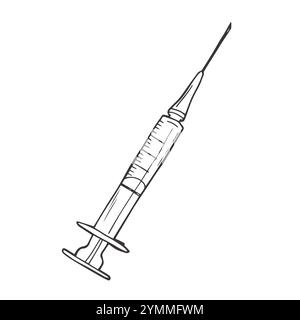 doodle icon. syringe vector illustration Stock Vector