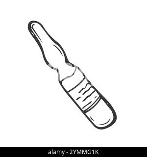 Medical ampoule doodle style vector illustration isolated on white Stock Vector