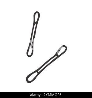 Cotton buds hand drawn outline doodle icon. Toiletries vector sketch illustration for print, web, mobile and infographics isolated on white background Stock Vector