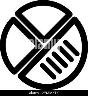 Statistical pie chart report icon symbol - pie chart Report which shows growth, results and statistics Stock Vector