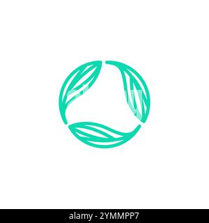 Recycle process leaf flat logo design. organic icon Stock Vector