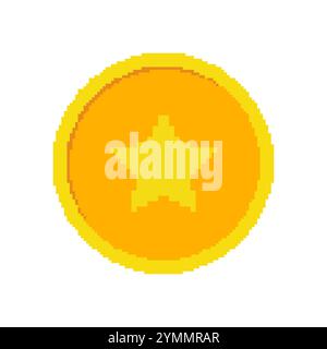 Golden star icon in pixel art style Stock Vector Image & Art - Alamy