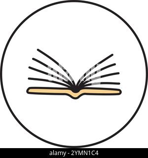 Doodle book icon handdrawn with thin line and colored with colorful blobs Stock Vector