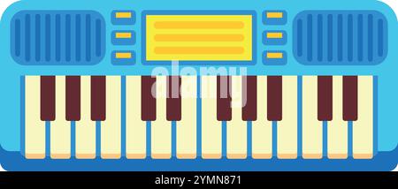 Kid music keyboard toy. Synthesizer color icon isolated on white background Stock Vector