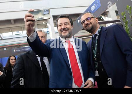 Torino, Italia. 22nd Nov, 2024. Matteo Salvini partecipa alla 41/a assemblea nazionale dell'Anci presso Lingotto Fiere a Torino, Italia - Venerd&#xec;, 22 Novembre 2024 - Cronaca - ( Foto Andrea Alfano/LaPresse ) Matteo Salvini takes part to Anti 41/a national meeting at Lingotto Fiere in Turin, Italy - Friday, November 22, 2024 - News - ( Photo Andrea Alfano/LaPresse ) Credit: LaPresse/Alamy Live News Stock Photo