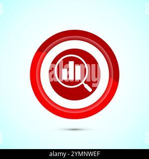 Data analytics icon design illustration. Market research, analytic icon, Button design Stock Vector