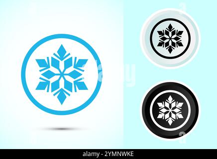 Snowflake icon design, Keep frozen icon, Symbol of snow, Winter design element. Vector illustration Stock Vector