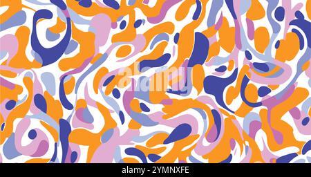 colorful hand drawn scribble background, in the style of organic shapes and curved lines, bridget riley, carnivalcore, minimalist outlines Stock Vector