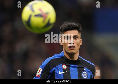 Milano, Italia. 26th Apr, 2023. Foto Spada/LaPresse 26 Aprile 2023 - Milano, Italia - sport, calcio - Inter Vs Juventus - Coppa Italia Frecciarossa 2022/2023 - Semi-finale 2/2 - Stadio Giuseppe Meazza San Siro. Nella foto: Joaquin Correa (FC Internazionale) April 26, 2023 Milan, Italy - sport, calcio - Internazionale Vs Juventus - Frecciarossa Italian Cup 2022/2023 - Semi-final 2/2 - Giuseppe Meazza San Siro Stadium. In the pic: Joaquin Correa (FC Internazionale) Credit: LaPresse/Alamy Live News Stock Photo