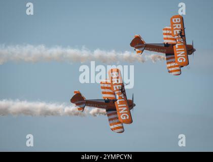 Breitling Wing Walkers performing in Blackpool Stock Photo