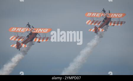 Breitling Wing Walkers performing in Blackpool Stock Photo