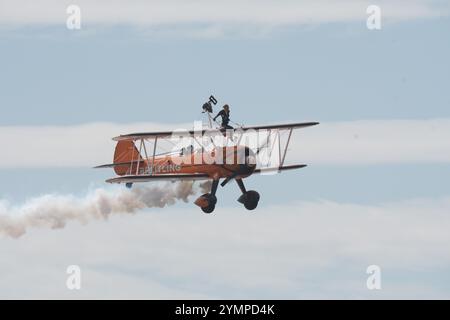 Breitling Wing Walkers performing in Blackpool Stock Photo