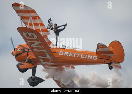 Breitling Wing Walkers performing in Blackpool Stock Photo