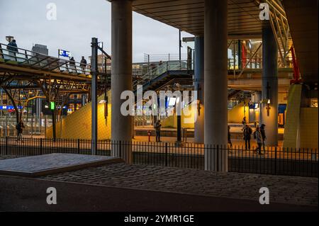 The train station of Amsterdam Sloterdijk by night in Amsterdam, The Netherlands, NOV 15, 2024 Stock Photo