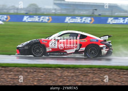 George Jaxon, Porsche 718 Cayman GT4 RS Clubsport, Q Mix Concrete with JWB Motorsport, Porsche Sprint Challenge Great Britain 2024, a single marque se Stock Photo