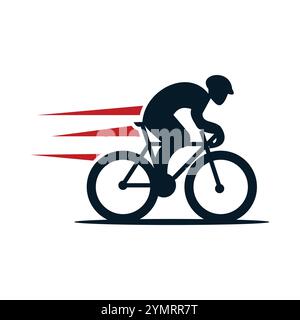 cyclist icon logo design template Stock Vector