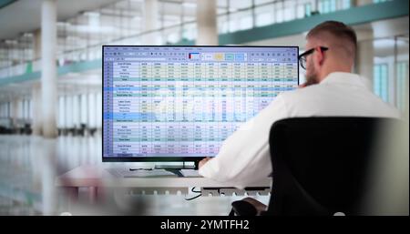 Medical Coding Bill And Billing Codes Spreadsheets Stock Photo