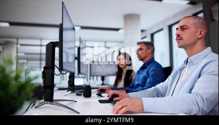 Calendar Schedule Planning Using Gantt Chart On Computer Stock Photo