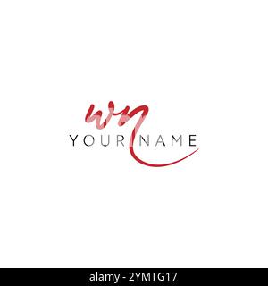 Simple Signature Logo for Alphabet WN - Handwritten Signature for Photography and Fashion Business Stock Vector