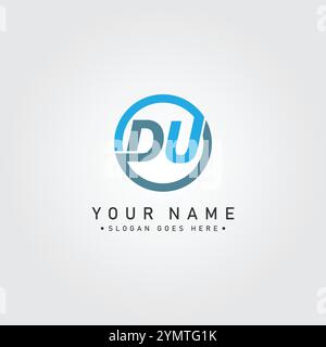 DU Minimal Vector Logo - Simple Business Logo for Monogram D and U Stock Vector