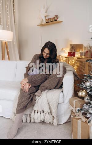 Woman Enjoying Cozy Moments with Stock Photo