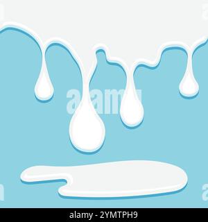 Milk, water blot icon in flat style. Yogurt or cream vector illustration on isolated background. Liquid splash sign business concept. Stock Vector