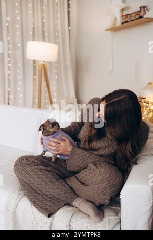 Woman Enjoying Cozy Moments with Stock Photo