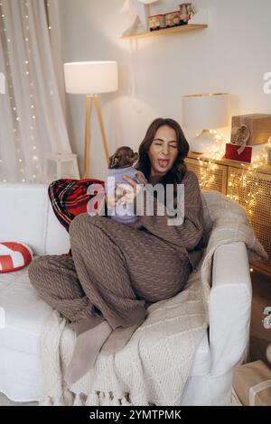 Woman Enjoying Cozy Moments with Stock Photo