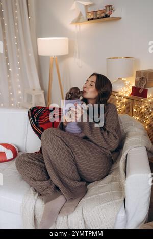 Woman Enjoying Cozy Moments with Stock Photo