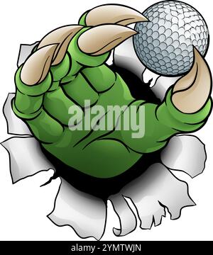 Golf Ball Claw Cartoon Monster Animal Hand Stock Vector