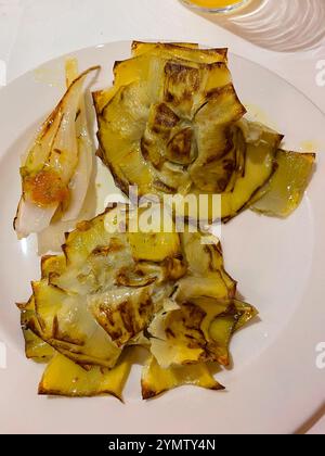 Grilled artichokes. Spain. Stock Photo