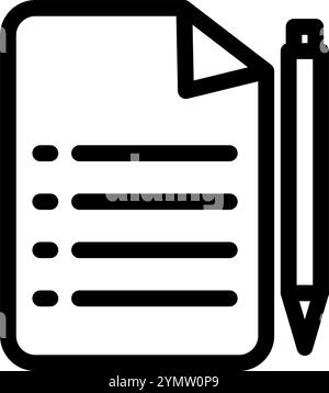 Document with bullet points icon symbol - to do or task list with bullet points Stock Vector