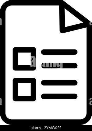 Document with bullet points icon symbol - to do or task list with bullet points Stock Vector