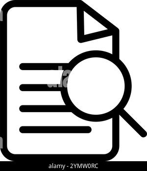Analyzing document with written text icon symbol - Search and Analyzing documents or Big data Stock Vector