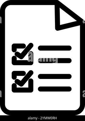 Document with bullet points icon symbol - to do or task list with bullet points Stock Vector