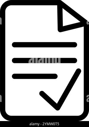 Document with written text and confirmation icon symbol - Document with approval Stock Vector