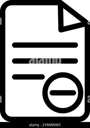 Document exam with a negative grade icon symbol - Exam grade Stock Vector
