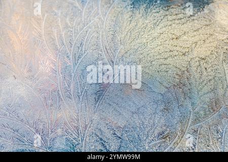 Frost patterns on glass Stock Photo