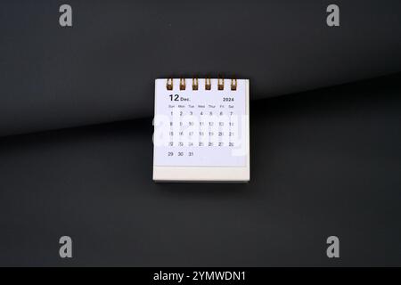 December calendar for 2024 on a gray background Stock Photo - Alamy