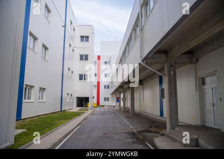 Entrance Infront of newly built hospital Batajnica in Belgrade, Serbia 30.03.2023 Stock Photo