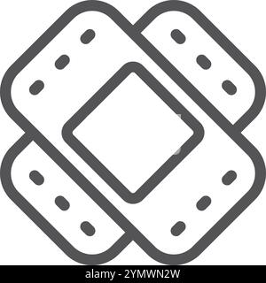 Medical plaster line icon. First aid symbol Stock Vector