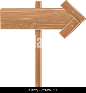 Realistic wooden arrow sign. Road direction pointer Stock Vector Image ...