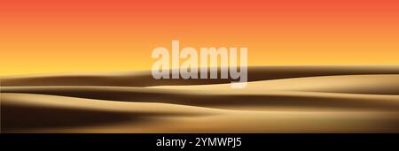 sunny desert landscape where the sands shine vector background Stock Vector