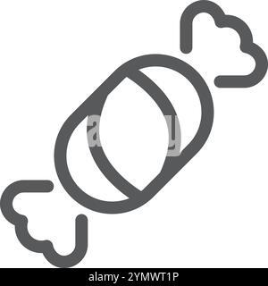 Wrapped candy line icon. Sweet snack symbol Stock Vector