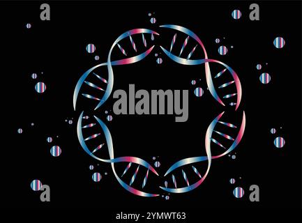 ABSTRACT HEART SHAPED DNA BACKGROUND Stock Vector