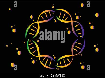 ABSTRACT HEART SHAPED DNA BACKGROUND Stock Vector