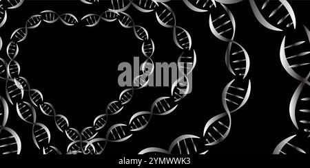 ABSTRACT HEART SHAPED DNA BACKGROUND Stock Vector